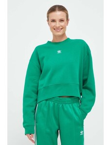 adidas Originals bluza femei, culoarea verde, cu imprimeu