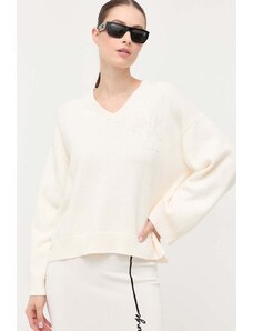 Armani Exchange pulover femei, culoarea bej