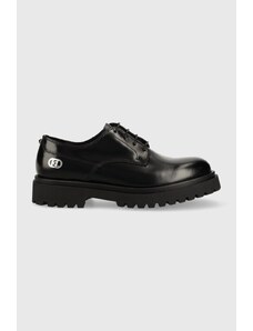 Karl Lagerfeld pantofi de piele KONTEST barbati, culoarea negru, KL12423