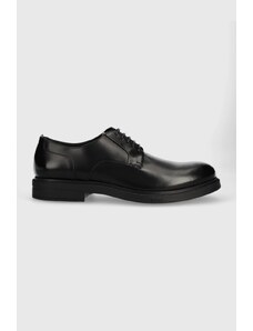 BOSS pantofi de piele Saul barbati, culoarea negru, 50496010