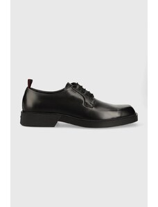 HUGO pantofi de piele Iker barbati, culoarea negru, 50503649