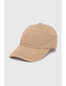 Gant șapcă de baseball din bumbac culoarea maro, cu imprimeu