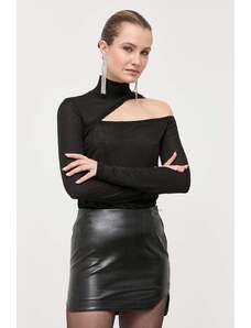 Patrizia Pepe pulover femei, culoarea negru, light, cu guler