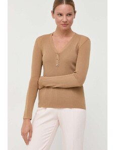 BOSS pulover din amestec de lana femei, culoarea bej, light