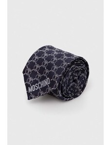 Moschino cravata de matase culoarea albastru marin