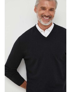 United Colors of Benetton pulover de lana barbati, culoarea negru, light