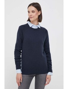 Tommy Hilfiger pulover de lana femei, culoarea albastru marin, light