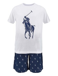Polo Ralph Lauren pijama copii culoarea albastru marin, modelator