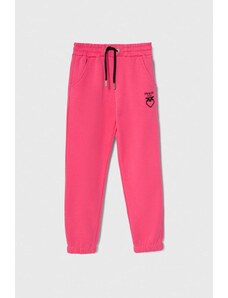Pinko Up pantaloni de trening din bumbac pentru copii culoarea violet, cu imprimeu
