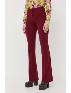 Pinko pantaloni femei, culoarea bordo, evazati, high waist