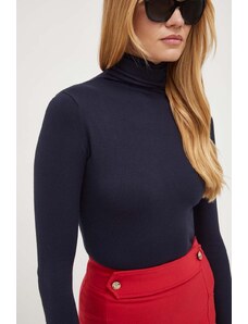 MAX&Co. pulover femei, culoarea albastru marin, light, cu guler