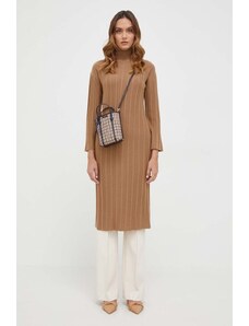 Max Mara Leisure rochie din lana culoarea maro, mini, drept