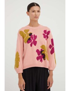 PS Paul Smith pulover din amestec de lana femei, culoarea roz