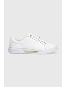 Tommy Hilfiger sneakers din piele GOLDEN HW COURT SNEAKER culoarea alb, FW0FW07560