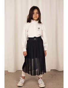 Mini Rodini camasa de bumbac pentru copii culoarea alb
