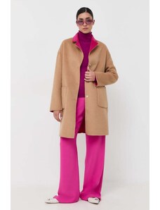 Liu Jo palton din lână pe două fețe culoarea roz, de tranzitie