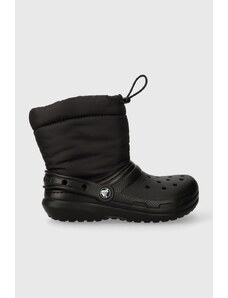 Crocs cizme de iarna copii Classic Lined Neo Puff culoarea negru