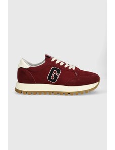 Gant sneakers din piele intoarsă Caffay culoarea bordo, 27533167.G554