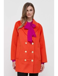 Luisa Spagnoli palton de lana culoarea portocaliu, de tranzitie