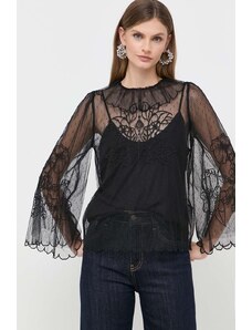 Twinset bluza femei, culoarea negru, cu imprimeu