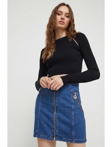 Moschino Jeans fusta jeans mini, drept