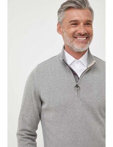 Barbour pulover de bumbac culoarea gri, cu turtleneck
