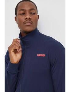 HUGO bluză lounge culoarea bleumarin, cu imprimeu 50505128