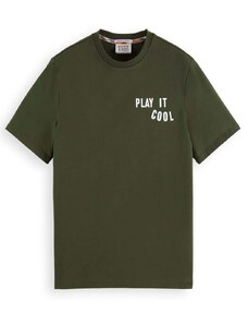 SCOTCH & SODA T-Shirt Play It Cool Applique 173008 SC4876 field green