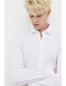 HUGO cămașă din bumbac bărbați, culoarea alb, cu guler clasic, slim 50494515