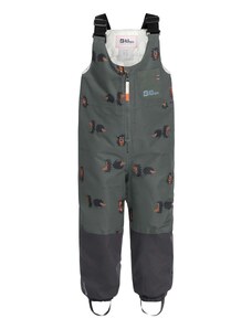Jack Wolfskin pantaloni pentru sporturi de iarna pentru copii GLEEL 2L INS PRINT BIB culoarea gri
