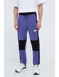 The North Face pantaloni de trening din bumbac culoarea violet, modelator