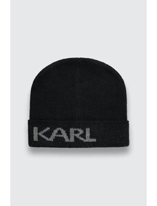 Karl Lagerfeld caciula din amestec de lana culoarea negru