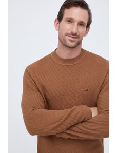 Tommy Hilfiger pulover de bumbac culoarea maro, light