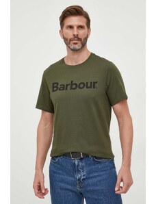 Barbour tricou din bumbac culoarea verde, cu imprimeu