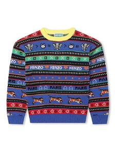 Kenzo Kids pulover pentru copii din amestec de lana culoarea albastru marin