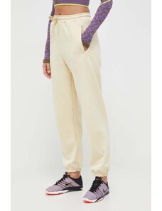 adidas by Stella McCartney pantaloni de trening culoarea galben, neted