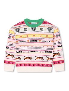 Kenzo Kids pulover pentru copii din amestec de lana culoarea bej