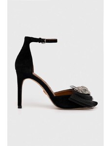 Kurt Geiger London sandale din piele intoarsa Kensington Bow Sandal culoarea negru, 9989100209