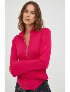 Gestuz pulover femei, culoarea roz, cu turtleneck 10908356