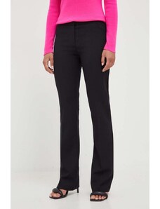 Pinko pantaloni din lana culoarea negru, drept, high waist
