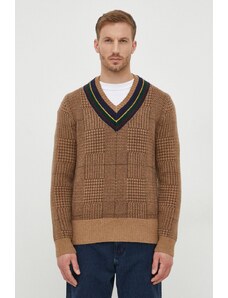 Polo Ralph Lauren pulover de lana barbati, culoarea bej, călduros