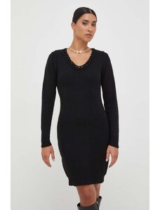 Silvian Heach rochie din amestec de lana culoarea negru, mini, drept