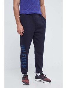 Tommy Hilfiger pantaloni de trening culoarea albastru marin, cu imprimeu