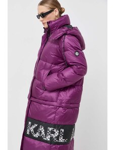 Karl Lagerfeld geaca de puf femei, culoarea violet, de iarna