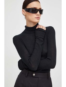 By Malene Birger pulover femei, culoarea negru, light, cu guler