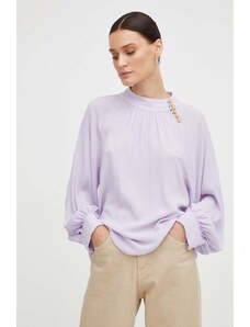 BA&SH bluza femei, culoarea violet, neted