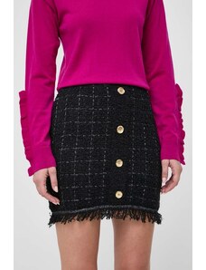 Pinko fusta din amestec de lana culoarea negru, mini, drept