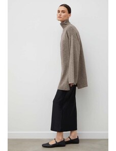 By Malene Birger pulover de lana femei, culoarea bej, light, cu guler