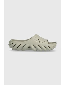 Crocs papuci Echo Slide femei, culoarea gri 208170