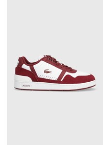 Lacoste sneakers din piele Graphic Print T-Clip culoarea bordo, 46SMA0070